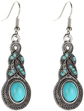 Load image into Gallery viewer, Turquoise Alloy Necklace and Earrings Set
