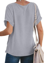 Load image into Gallery viewer, Women Rolled Short/Long Sleeve Tops