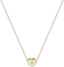 Load image into Gallery viewer, Tiny Gold Initial Heart Necklace
