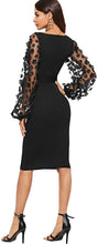 Load image into Gallery viewer, Women Elegant Mesh Contrast Pencil Dress