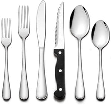 Load image into Gallery viewer, 24-Piece Flatware Set with Steak Knives