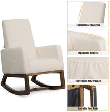 Load image into Gallery viewer, Rocking Chair Upholstered For Breastfeeding