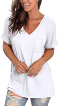 Load image into Gallery viewer, Women Basic V Neck  Casual Tops