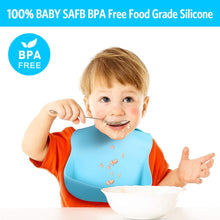 Load image into Gallery viewer, 3 Pack Silicone Baby Bibs