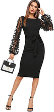 Load image into Gallery viewer, Women Elegant Mesh Contrast Pencil Dress