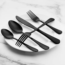 Load image into Gallery viewer, 40-Piece Black Silverware Set