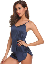 Load image into Gallery viewer, Women Sexy Lingerie Satin Pajamas