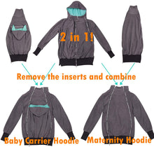 Load image into Gallery viewer, Women's Fleece Zip Up Maternity Baby Wearing Jacket…