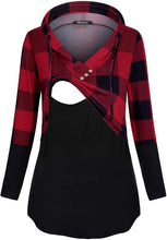 Load image into Gallery viewer, Quinee Women's Long Sleeve Plaid Nursing Sweatshirts