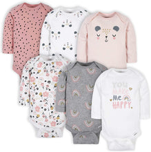 Load image into Gallery viewer, Gerber baby-girls 6-pack Long-sleeve Onesies Bodysuits