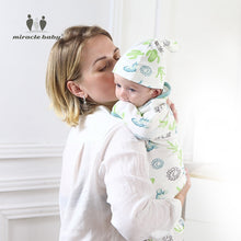 Load image into Gallery viewer, Baby Envelope Swaddle Blanket with Head Cap