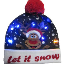 Load image into Gallery viewer, Christmas Designs LED Light Up Knitted Beanie Hat
