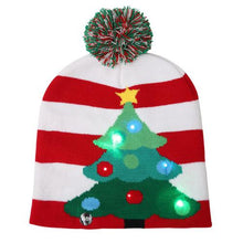 Load image into Gallery viewer, Christmas Designs LED Light Up Knitted Beanie Hat