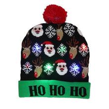 Load image into Gallery viewer, Christmas Designs LED Light Up Knitted Beanie Hat