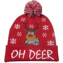Load image into Gallery viewer, Christmas Designs LED Light Up Knitted Beanie Hat