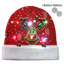 Load image into Gallery viewer, Christmas Designs LED Light Up Knitted Beanie Hat