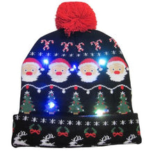 Load image into Gallery viewer, Christmas Designs LED Light Up Knitted Beanie Hat
