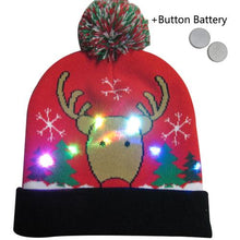 Load image into Gallery viewer, Christmas Designs LED Light Up Knitted Beanie Hat