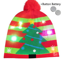 Load image into Gallery viewer, Christmas Designs LED Light Up Knitted Beanie Hat