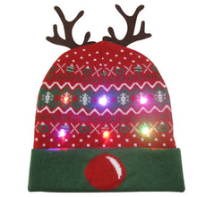 Load image into Gallery viewer, Christmas Designs LED Light Up Knitted Beanie Hat