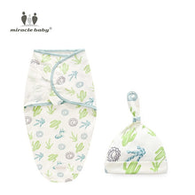 Load image into Gallery viewer, Baby Envelope Swaddle Blanket with Head Cap