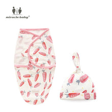 Load image into Gallery viewer, Baby Envelope Swaddle Blanket with Head Cap