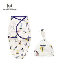 Load image into Gallery viewer, Baby Envelope Swaddle Blanket with Head Cap