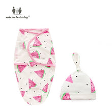 Load image into Gallery viewer, Baby Envelope Swaddle Blanket with Head Cap