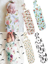 Load image into Gallery viewer, Newborn Cocoon Swaddle Wrap with Headband