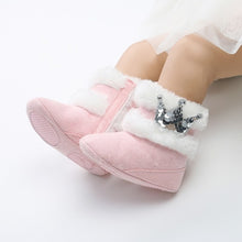 Load image into Gallery viewer, Winter Warm Crown Design Mid-Calf Slip-On Furry Boots