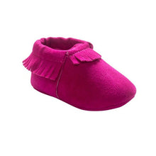 Load image into Gallery viewer, Soft Sole Coral Velvet Baby Moccasin Shoes