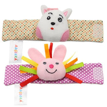 Load image into Gallery viewer, Baby Animals Foot Socks and Wrist Rattle Set