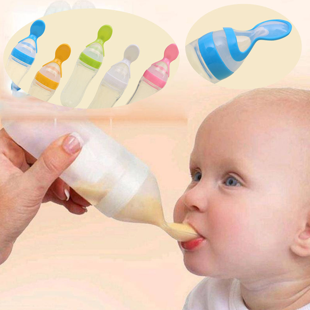 2in1 Bottle Spoon Feeder With Bottle and Spoon for Children, SAFE WEANING  Gift for Mum, Dad, Baby First Food 