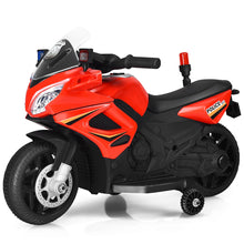 Load image into Gallery viewer, Kids Electric Ride-On Police Motorcycle w/Training Wheels