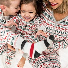 Load image into Gallery viewer, Christmas Elk Round Neck Family Two-piece Pajamas