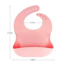 Load image into Gallery viewer, 3 Pack Silicone Baby Bibs
