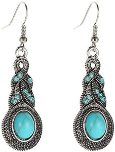 Turquoise Alloy Necklace and Earrings Set 