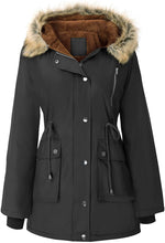 Load image into Gallery viewer, Womens Hooded Fleece Line Coats
