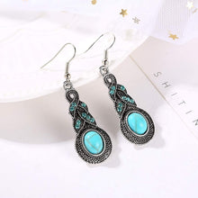 Load image into Gallery viewer, Turquoise Alloy Necklace and Earrings Set 
