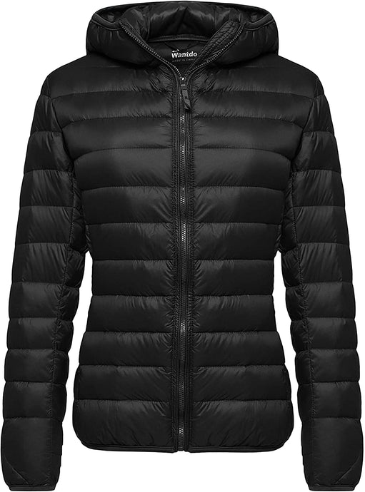 Women Hooded Packable Ultra Light Coat