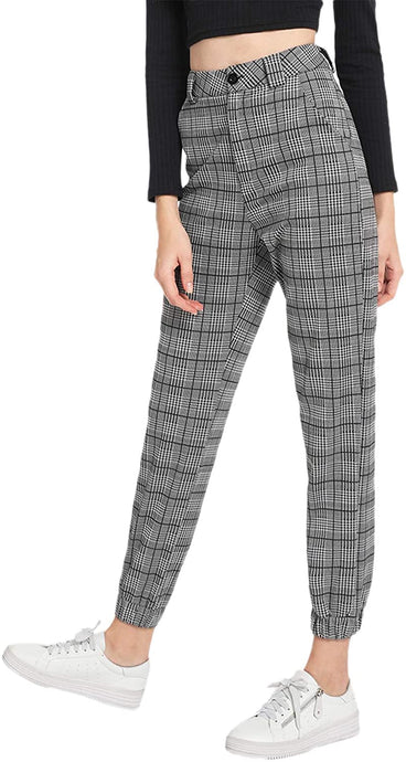 Women Casual Mid Waist Pants Trousers