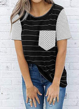 Load image into Gallery viewer, Women Striped Color Block Short Tops
