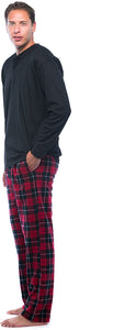 Pajama Set for Men with Thermal Henley
