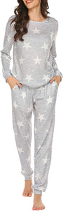 Women Pajama Set Long Sleeve Sleepwear 