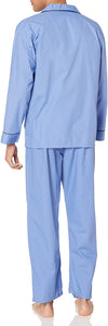 Men Woven Plain-Weave Pajama Set