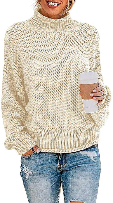 Women Turtleneck Batwing Sleeve Jumper