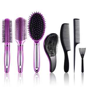 7 Pcs Hair Brush and Comb Set 