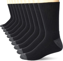 Load image into Gallery viewer, 10-Pack Cotton Half Cushioned Crew Socks
