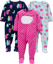 Load image into Gallery viewer, 3-Pack Loose Fit Fleece Footed Pajamas
