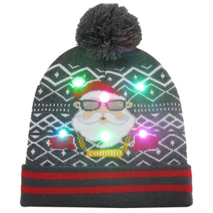 Christmas Designs LED Light Up Knitted Beanie Hat